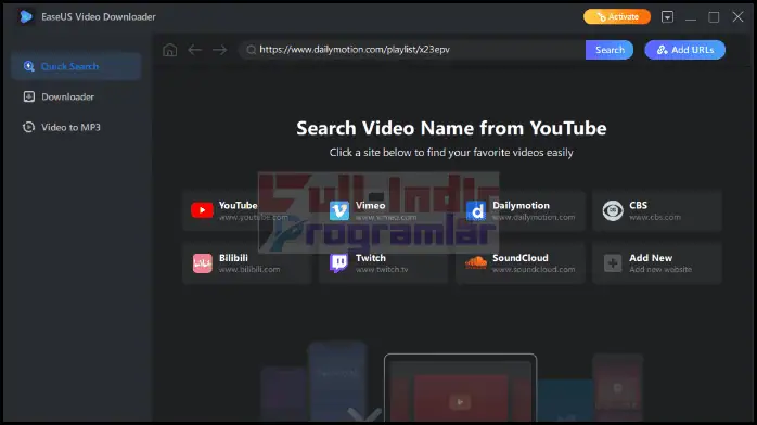 EaseUS Video Downloader İndir - Full Türkçe Son Sürüm 5 EaseUS Video Downloader İndir Full